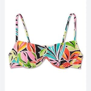 Wild Fable Women’s Tropical Print Swim Bralette, Size S(4-6), NWT